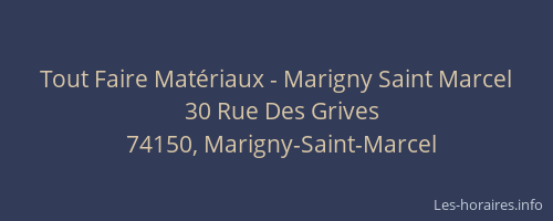 Tout Faire Matériaux - Marigny Saint Marcel