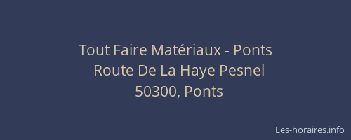 Tout Faire Mat&eacute;riaux - Ponts