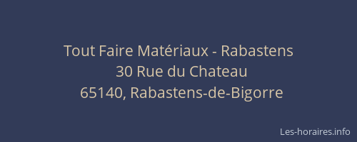 Tout Faire Mat&eacute;riaux - Rabastens