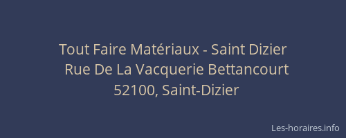 Tout Faire Matériaux - Saint Dizier