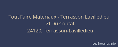Tout Faire Matériaux - Terrasson Lavilledieu