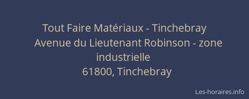 Tout Faire Mat&eacute;riaux - Tinchebray