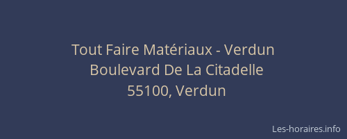 Tout Faire Matériaux - Verdun