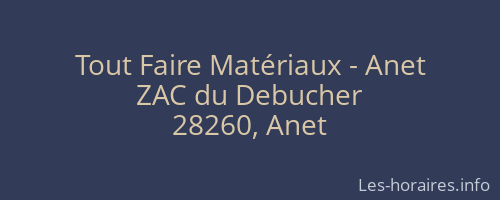 Tout Faire Matériaux - Anet