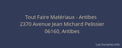 Tout Faire Matériaux - Antibes