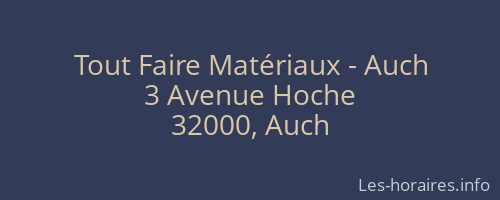 Tout Faire Matériaux - Auch
