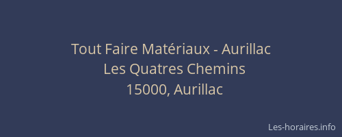 Tout Faire Matériaux - Aurillac