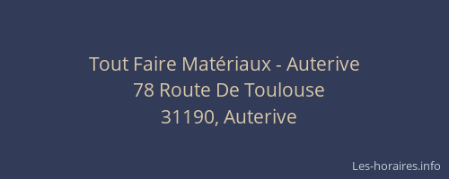 Tout Faire Matériaux - Auterive