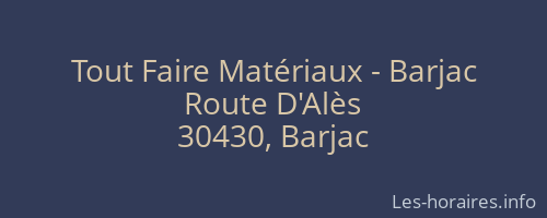 Tout Faire Matériaux - Barjac