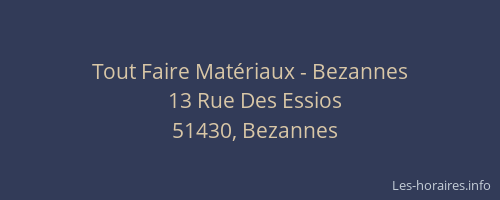Tout Faire Matériaux - Bezannes