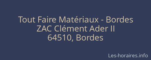 Tout Faire Matériaux - Bordes