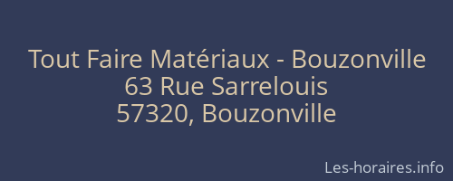 Tout Faire Matériaux - Bouzonville