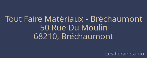 Tout Faire Matériaux - Bréchaumont