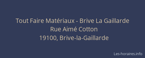 Tout Faire Matériaux - Brive La Gaillarde