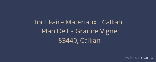 Tout Faire Matériaux - Callian