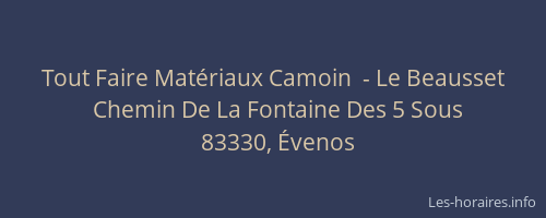Tout Faire Matériaux Camoin  - Le Beausset