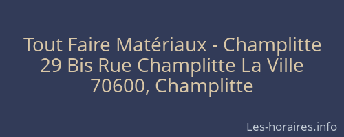 Tout Faire Matériaux - Champlitte