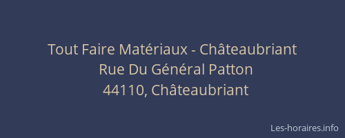 Tout Faire Matériaux - Châteaubriant