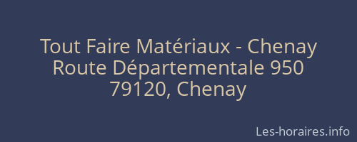Tout Faire Matériaux - Chenay