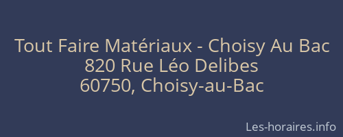 Tout Faire Matériaux - Choisy Au Bac