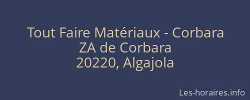 Tout Faire Matériaux - Corbara