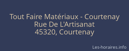 Tout Faire Matériaux - Courtenay