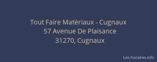 Tout Faire Matériaux - Cugnaux