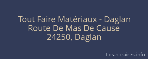 Tout Faire Matériaux - Daglan