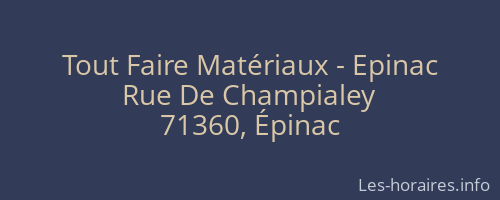 Tout Faire Matériaux - Epinac
