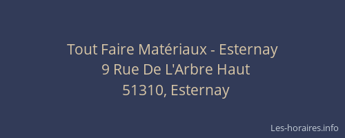 Tout Faire Matériaux - Esternay
