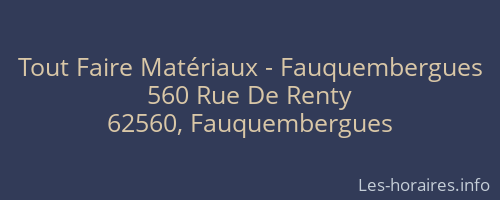 Tout Faire Matériaux - Fauquembergues