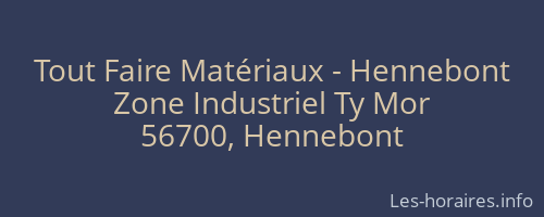 Tout Faire Matériaux - Hennebont