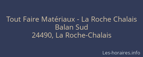 Tout Faire Matériaux - La Roche Chalais