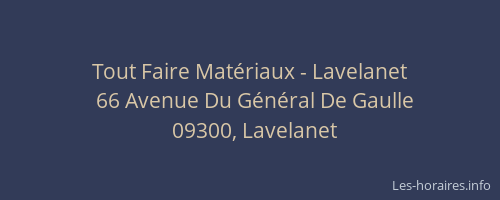 Tout Faire Matériaux - Lavelanet
