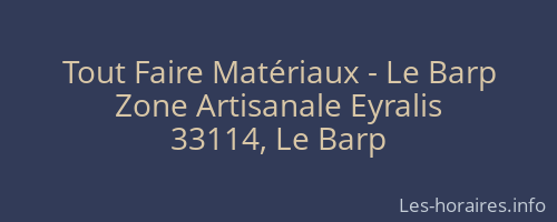 Tout Faire Matériaux - Le Barp