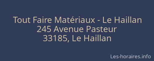 Tout Faire Matériaux - Le Haillan