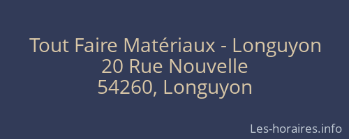 Tout Faire Matériaux - Longuyon