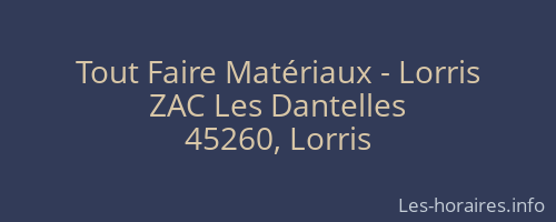 Tout Faire Matériaux - Lorris