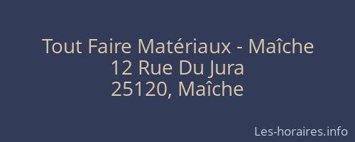 Tout Faire Matériaux - Maîche