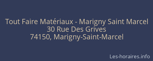 Tout Faire Matériaux - Marigny Saint Marcel