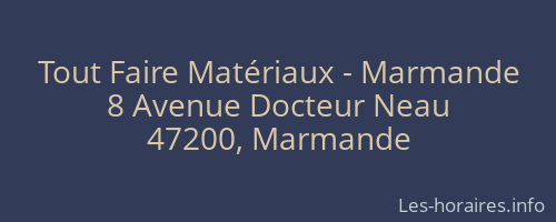 Tout Faire Matériaux - Marmande