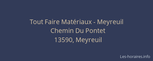 Tout Faire Matériaux - Meyreuil