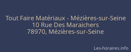 Tout Faire Matériaux - Mézières-sur-Seine
