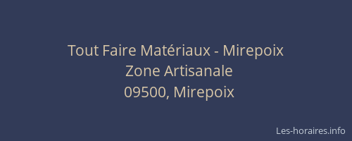 Tout Faire Matériaux - Mirepoix
