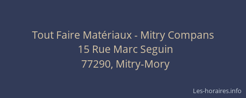 Tout Faire Matériaux - Mitry Compans