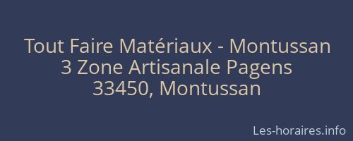 Tout Faire Matériaux - Montussan