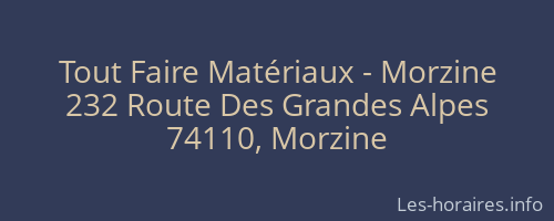 Tout Faire Matériaux - Morzine