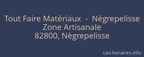 Tout Faire Matériaux  -  Nègrepelisse