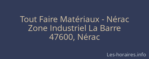 Tout Faire Matériaux - Nérac