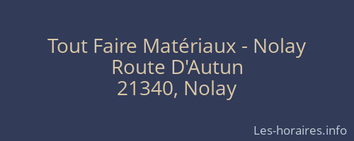 Tout Faire Matériaux - Nolay